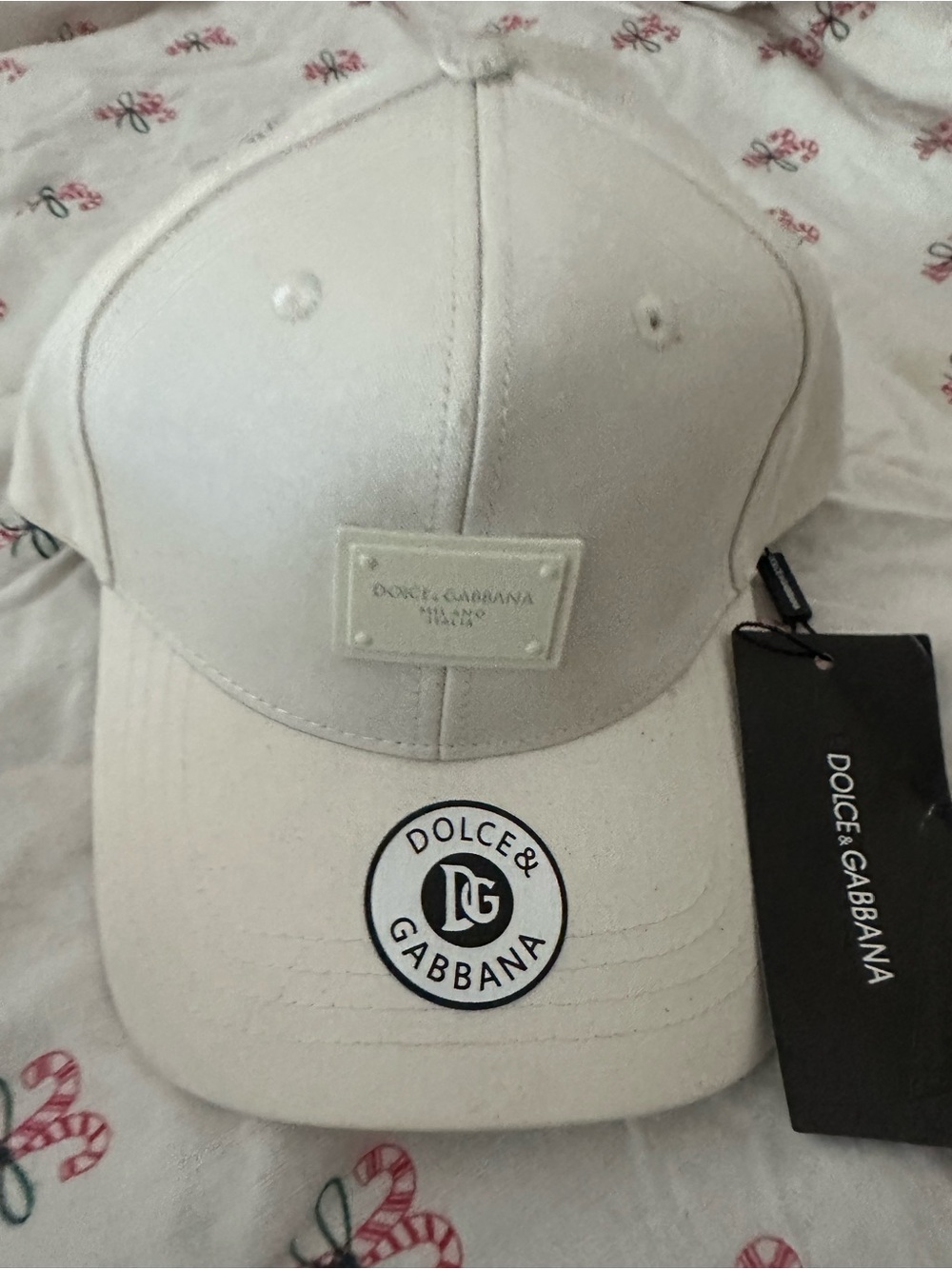 Dolce & Gabbana Cream Baseball Cap with Logo Patch
